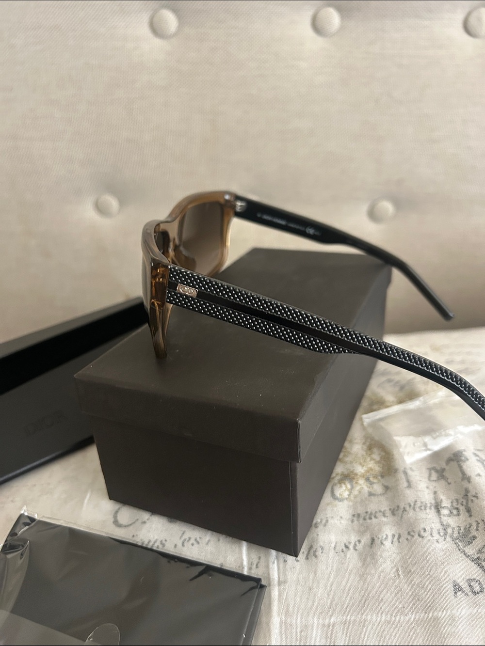 Dior Brown Gradient Lens Sunglasses with Black Temple Detailing